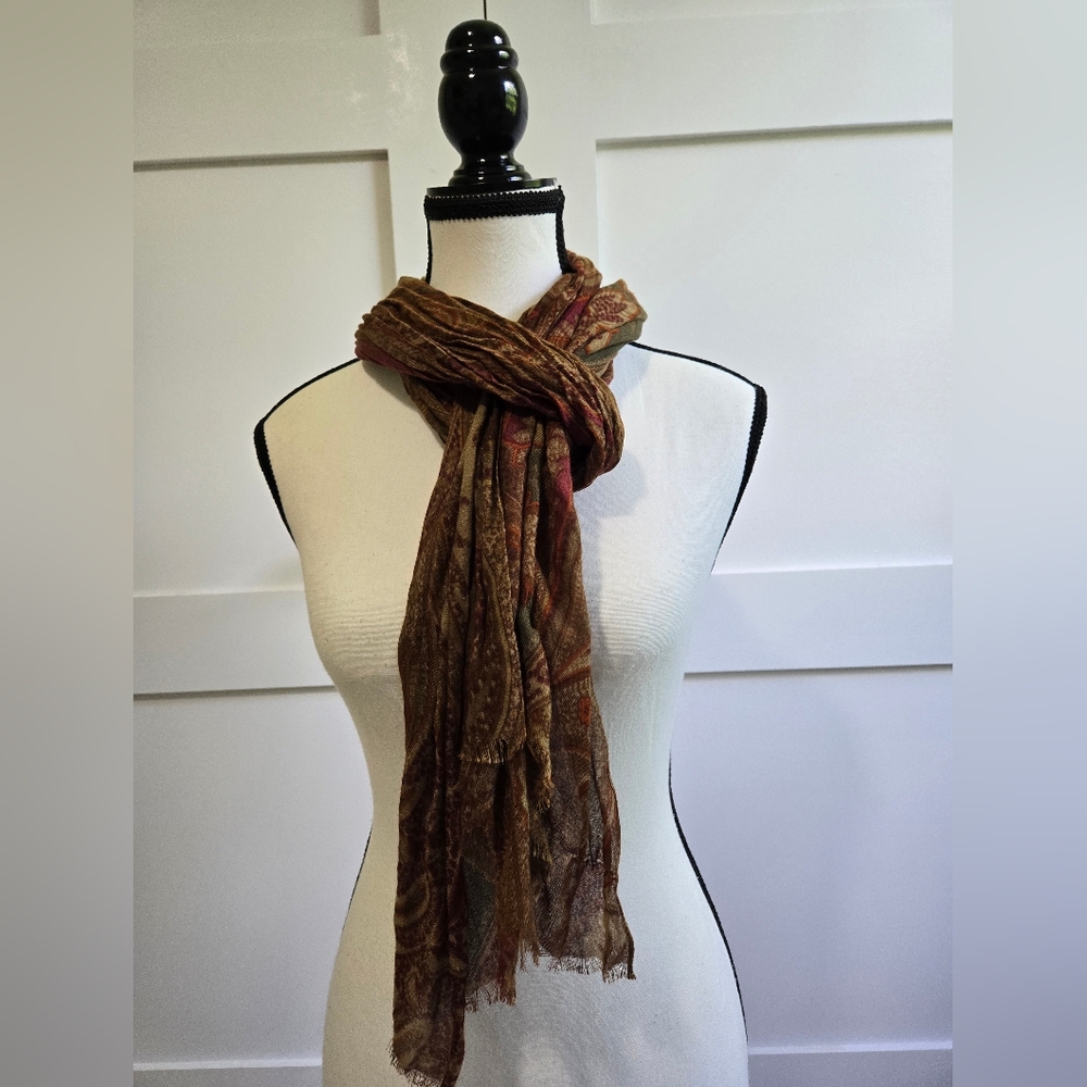 Ralph Lauren Brown Paisley Scarf